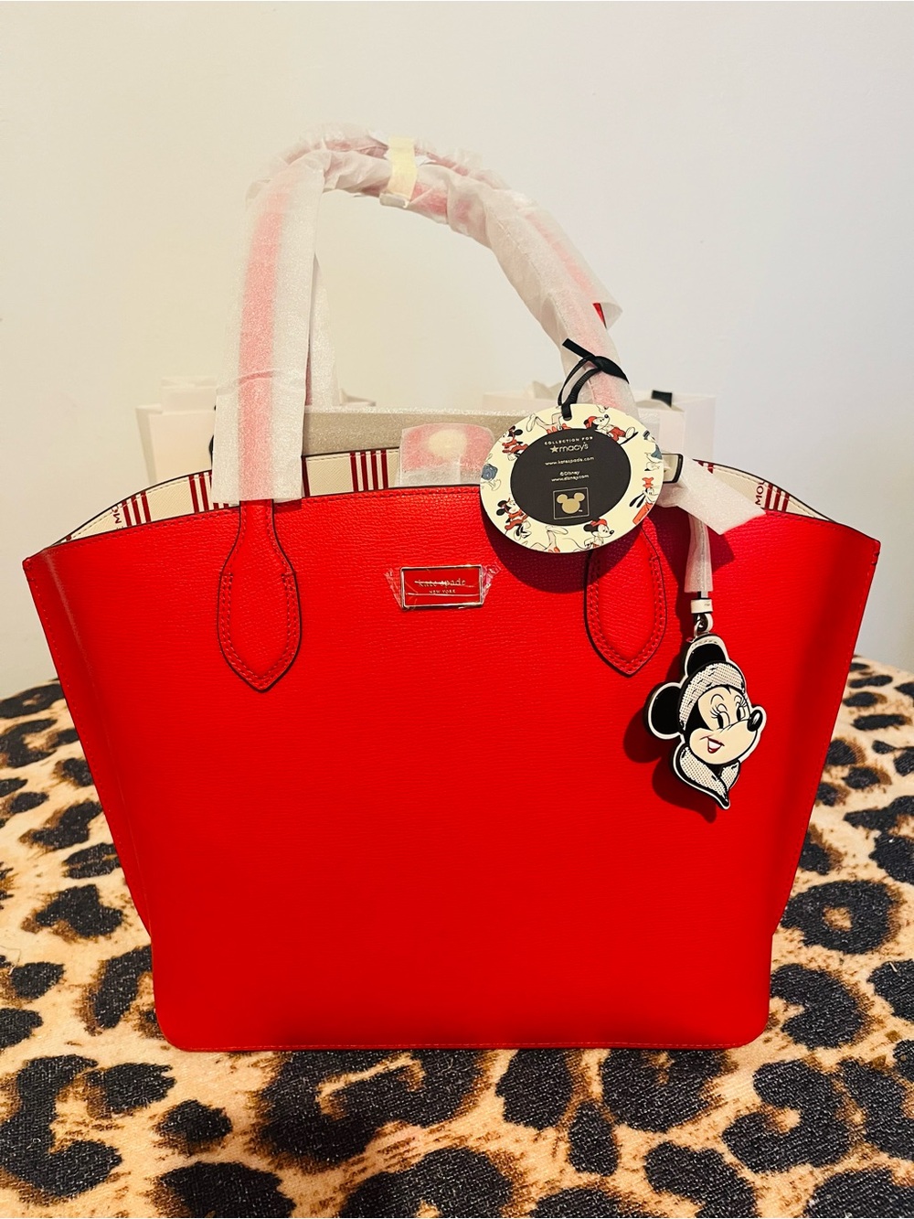 Kate Spade x Disney |  Minnie Mouse Top Handle Leather Tote Bag,
